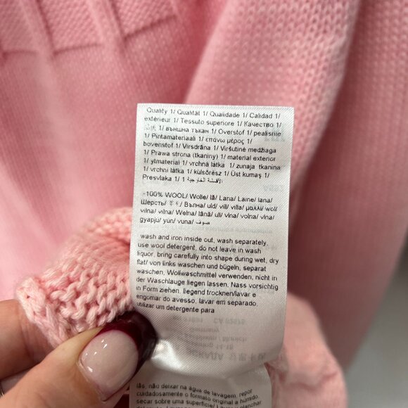 $475 NWT Escada Rose Pink Knit Schinkel Mock-Neck Jumper Wool Sweater size XL - Picture 10 of 10
